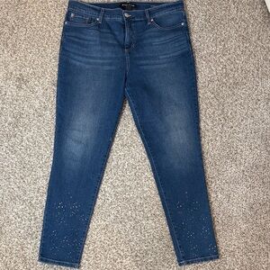 Bandolino Dark Blue Women's Jeans with Subtle Embellishment